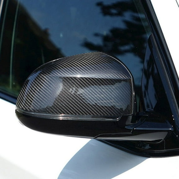 YUHUI1 Carbon Fiber Gloss Black Wing Side Mirror Cover Caps for BMW X5 X6 X7 2019-2023