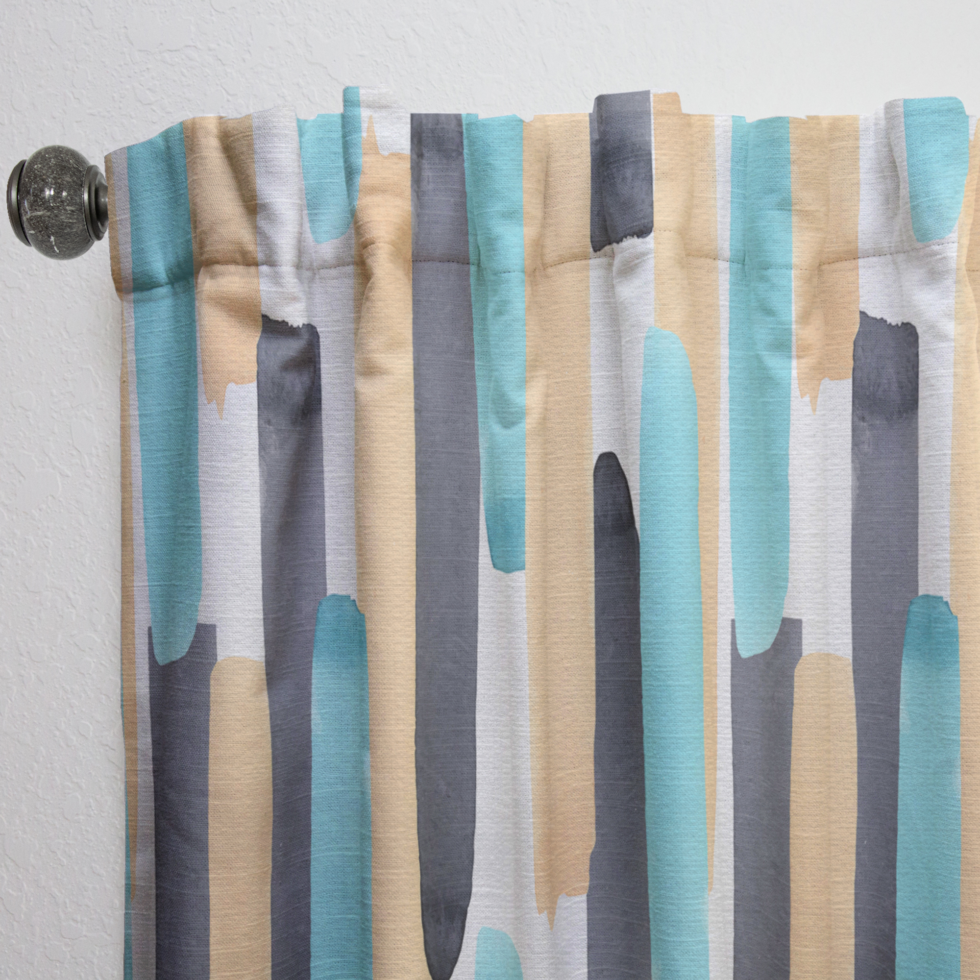 Designart 'Geometrical Abstract Retro I' Mid-Century Modern Curtain Panel