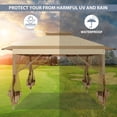 thumbnail image 2 of COBIZI Pop Up Gazebo 11x11 One-Push Canopy Tent, Outdoor Canopy Shelter with Double Roof Ventiation 121 Square Feet of Shade for Lawn, Garden, Backyard and Deck, Khaki(Upgraded 2.0), 2 of 8