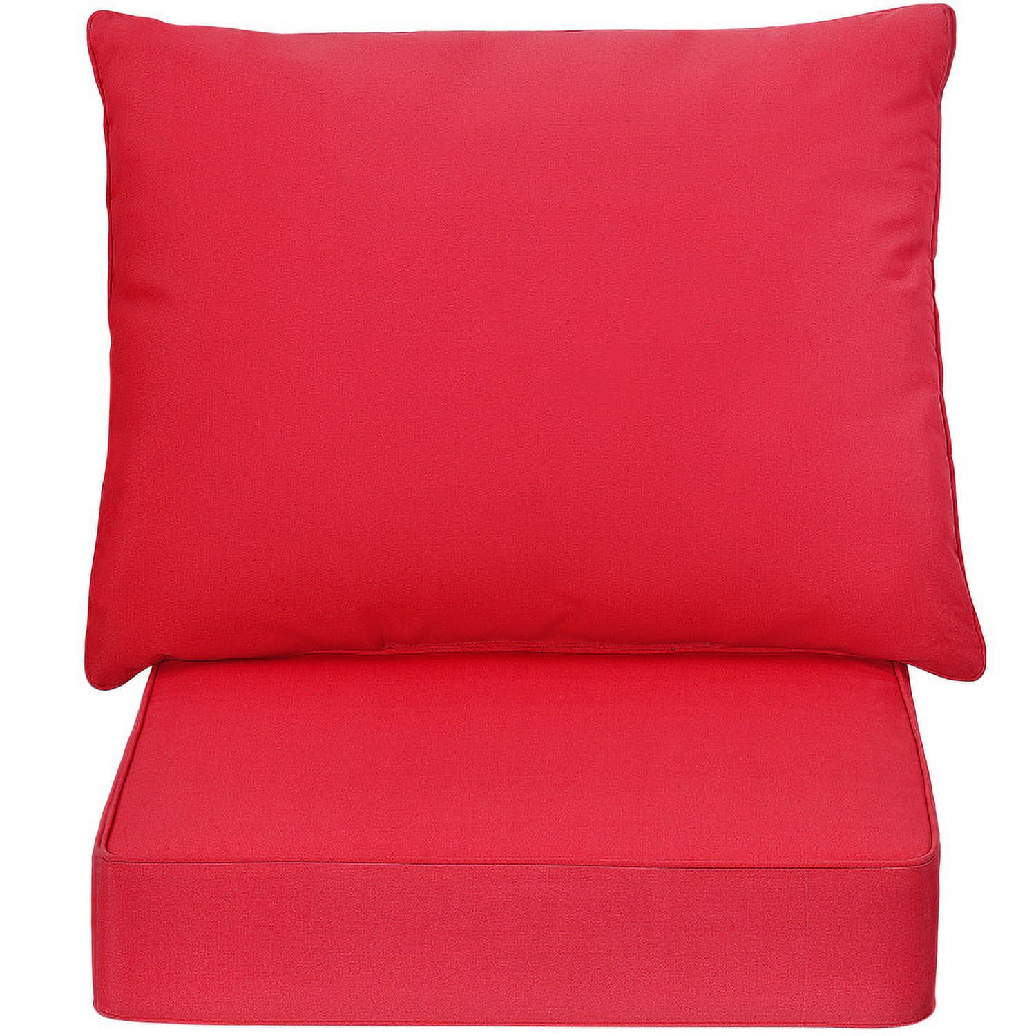 Aimee Lii Deep Seat Chair Cushion Pads Set with Rope Belts for Indoor and Outdoor, Red Aimee Lii Deep Seat Chair Cushion Pads Set with Rope Belts for Indoor and Outdoor, Red