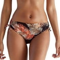 thumbnail image 2 of LASCANA Women's Palm Print Mid Rise Bikini Swimsuit Bottom Ruching, 2 of 6