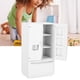 thumbnail image 4 of 1: 12 Mini modelo de refrigerador de simulación de doble cubierta de madera de abedul para puerta, blanco con adornos plateados, 4 of 9