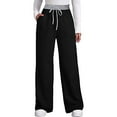 thumbnail image 2 of Idoravan Women's Size Pants Womens Loose Wide Leg Pants High Waist Straight Pants Casual Pants, 2 of 9