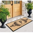thumbnail image 5 of A1HC 30"x60" Natural Coir & Rubber Floral Monogrammed Door Mat, Thick Durable Heavy Duty Welcome Mat for Front Door, 5 of 7