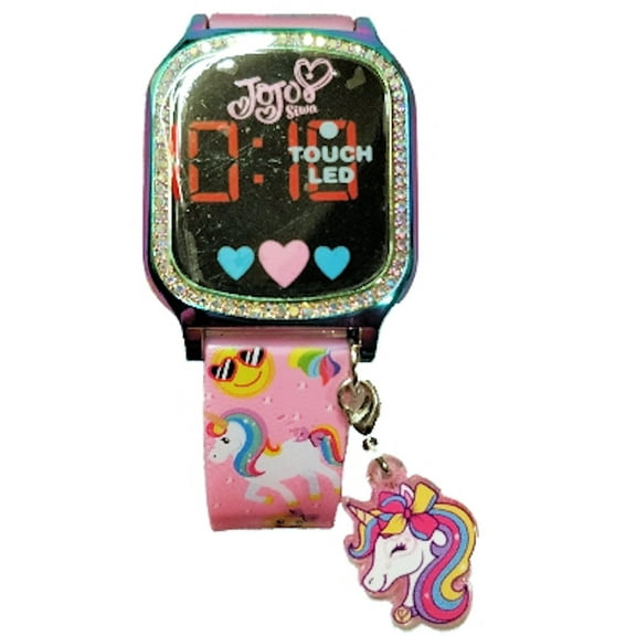 Nickelodeon Jojo Siwa Unisex Child Touchscreen LED Watch with Silicone Strap with Charm (JOJ4350WM)