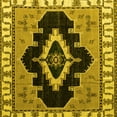 thumbnail image 1 of Ahgly Company Machine Washable Indoor Square Abstract Yellow Modern Area Rugs, 5' Square, 1 of 4
