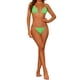 thumbnail image 2 of INSPIRAR CHIC Conjuntos de Bikini de Dos Piezas con Cadena para Mujeres, Ribeteado, Ajustable, Con Tiras en la Espalda, Trajes de Baño, Color Verde Grande, 2 of 5