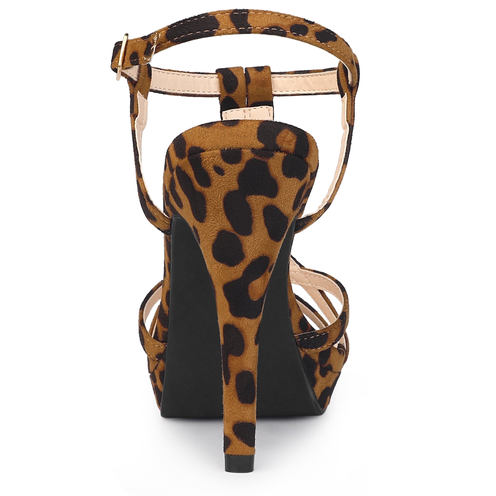 DARING DIVA Women's Slingback Stiletto Heel Sandals Leopard US 7/UK 5/EU 38
