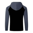 thumbnail image 5 of Curuila Mens T Shirt Hooded Color Block Shirt With Drawstring Long Sleeve Fashionable Casual Tops Black Size L, 5 of 5