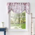 thumbnail image 2 of Victoria Park Toile Tie-Up Valence Window Curtain, Red, 2 of 6
