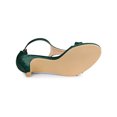thumbnail image 5 of BLISSFUL STEP Women's Shoes T-Strap Embossed Kitten Heel Buckle Closure Open Toe Dress Sandals Dark Green 8.5, 5 of 7