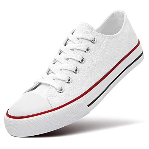 See Pic Women s Canvas Low Top Sneaker Lace Up Classic Casual Shoes 10 B M Us White White