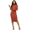 Sofia Jeans by Sofia Vergara Women’s Turtleneck Midi Dress with Side Slit