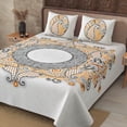 thumbnail image 2 of 240 TC Cotton Cosmic Kolam Grey 100% Pure Cotton 90 x 108 Inch Double BedSheet with 2 Pillow Covers, 2 of 4