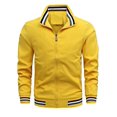 thumbnail image 3 of Chaqueta bomber informal de color liso a la moda para hombre, abrigo ajustado para hombre, nueva llegada, chaquetas de béisbol, chaqueta para hombre, ropa deportiva para primavera y otoño, 3 of 5