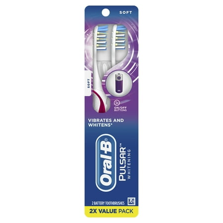 Oral-B Pulsar Whitening Electric Toothbrush, Battery Powered, 2 ct