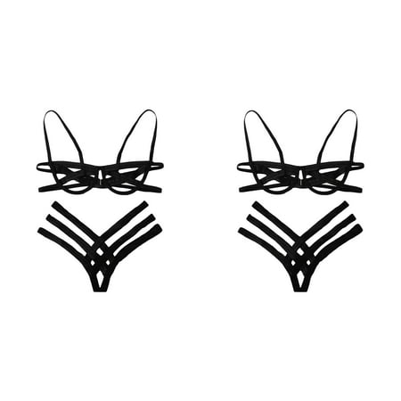 2 Pack New Fashion Lace Lingerie Underwear Sleepwear Steel Ring Pajamas Garter Women Push up Bra Set Lace Lingerie Women Underwear Lace Shorts Set Sleepwear Pajamas Lingerie Lace Garter And