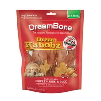 DreamBone Dream Kabobz Chews with Chicken, Pork and Duck, Rawhide-Free Chews for Dogs, 28 Count