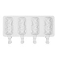 thumbnail image 1 of Ice Cream Mold Silicone 4 Slots Ice Cube Tray Heat-resistant Non-stick DIY Freezer Making Mould, 1 of 7