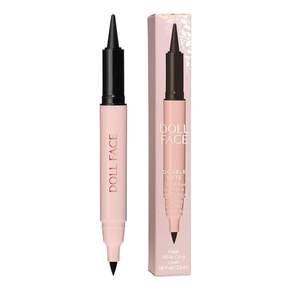Doll Face Double Date Liquid Eye Definer & Smokey Kajal Black 0.08 Fl Oz