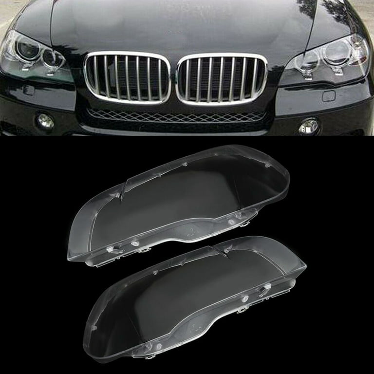 SCITOO Headlight Lenses Plastic Covers for BMW X5 E70 2008 2009
