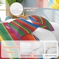 thumbnail image 2 of 3 Piece Mexican Stripes Duvet Cover Set Full Size, Microfiber Comforter/Quilt Cover with Corner Ties and 2 Pillowcases, Colorful Stripes Modern Art All Season Soft Bedding with Zipper Closure, 2 of 8