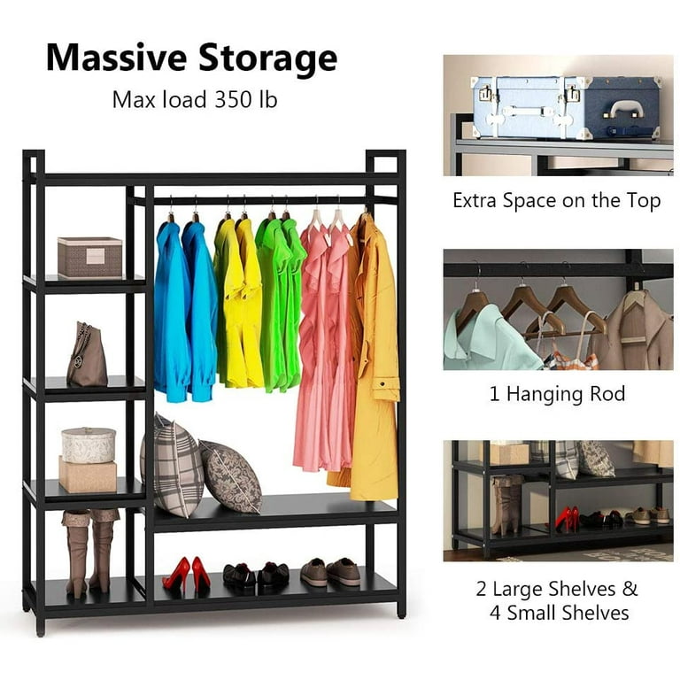Free -standing Closet Organizer,Heavy Duty Closet Storage with 6