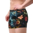 thumbnail image 2 of Gukieu Butterfly Flower Skull A Print Men's Boxer Briefs, High Elastic Moisture Wicking Boxer Briefs Underwear-Small, 2 of 5