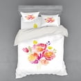 thumbnail image 2 of Ambesonne Pastel Bedding Set 3 Pcs, Watercolor Rose Bouquet, Twin XL, Multicolor, 2 of 3