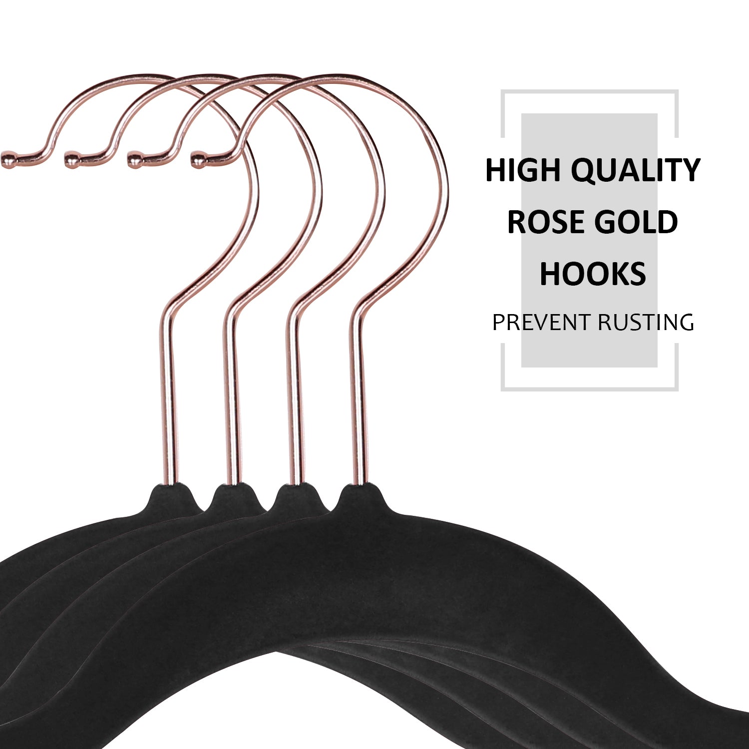 Katkuca Velvet Hangers 100 Pack, Non-Slip Clothes Hangers, Heavy Duty Hangers with 360 Rotating Hook, Slim Space Saving Suit Hangers for Clothes,Coat,Skirt,Pants, Black