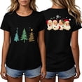 thumbnail image 2 of gbyLJF Women's Double Sided Christmas Shirt Tree Front Santa Back Print Short Sleeve Crewneck Casual Holiday Top, 2 of 4