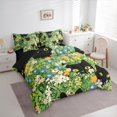thumbnail image 3 of Manfei Cute Cat 7-Piece Twin Bedding Sets,Rustic Flower Floral Bedding Comforter Set,Black Green White Sheet Sets For Girls Kids,Ultra Soft Home Decor Reversible, 3 of 8