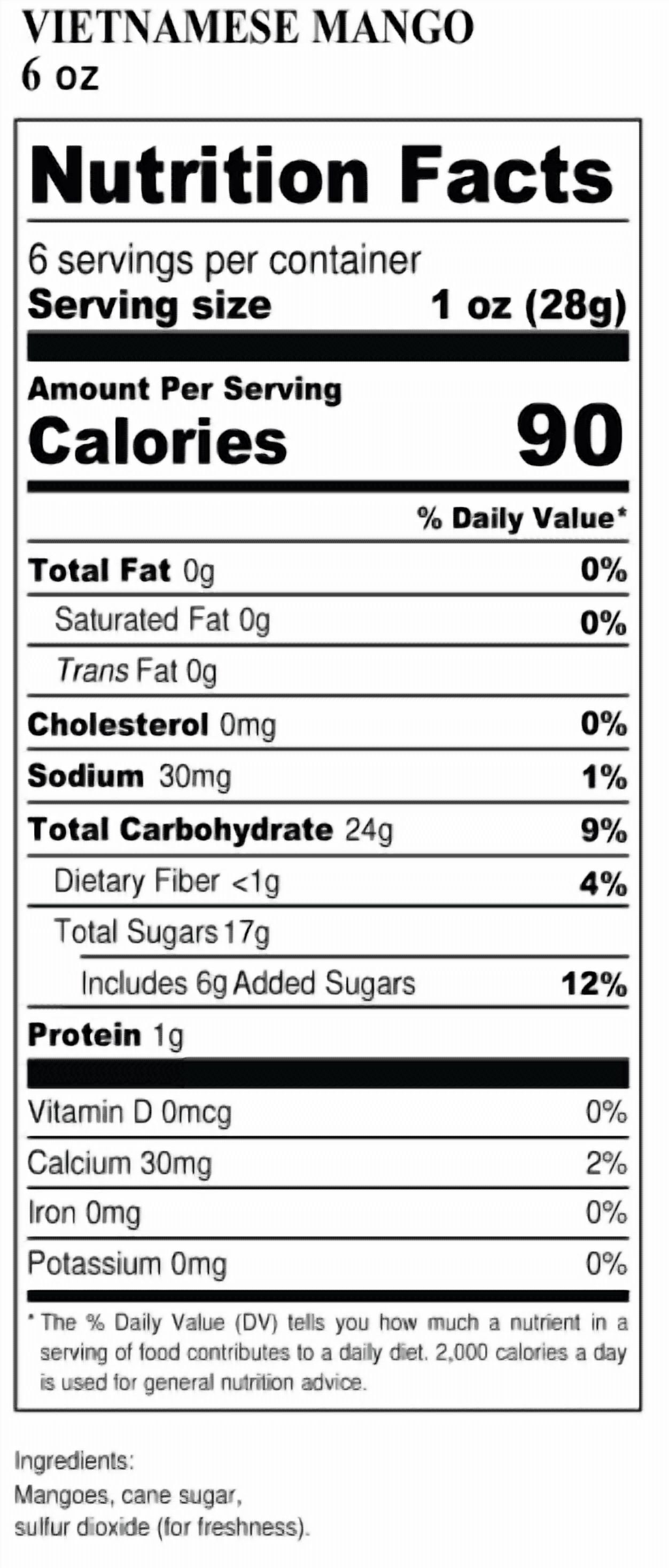 (2 pack) Great Value Sweetened Dried Mango, 6 oz