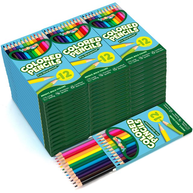 Lápices de colores Yegeer, 528 unidades, a granel, 12 colores surtidos