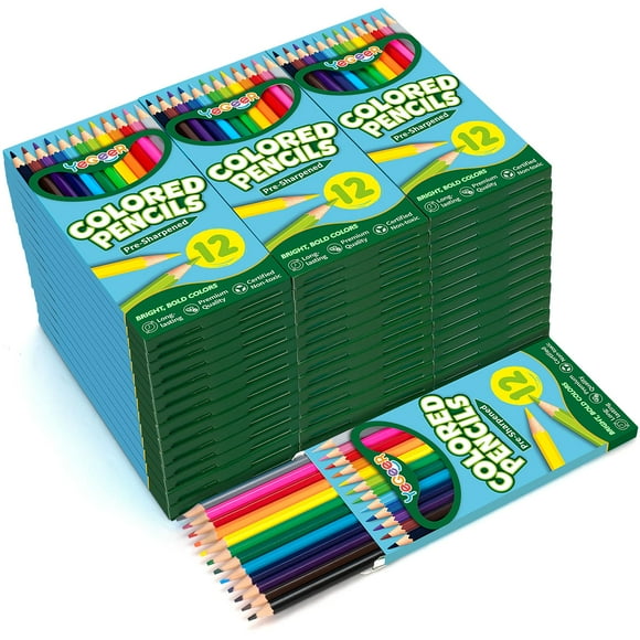 Lápices de colores Yegeer, 528 unidades, a granel, 12 colores surtidos
