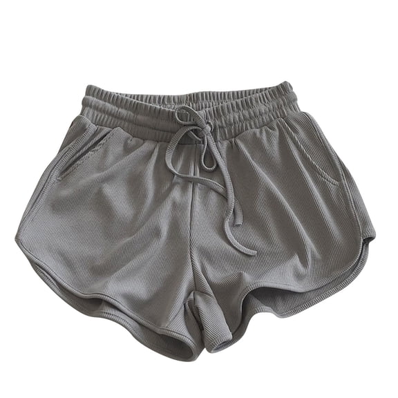 Njagoc3 Women's Drawstring Athletic Shorts - Loose Wide Leg Sport Shorts with Pockets, Breathable Quick Dry Workout Running Shorts for Yoga & Lounge