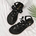 thumbnail image 6 of Ytobaz Flat Sandals for women Floral T Strap Clear Band Sandals Open Toe Slingback Shoes Beach Vacation Wedding Travel Daily Casual Footwear, 6 of 9