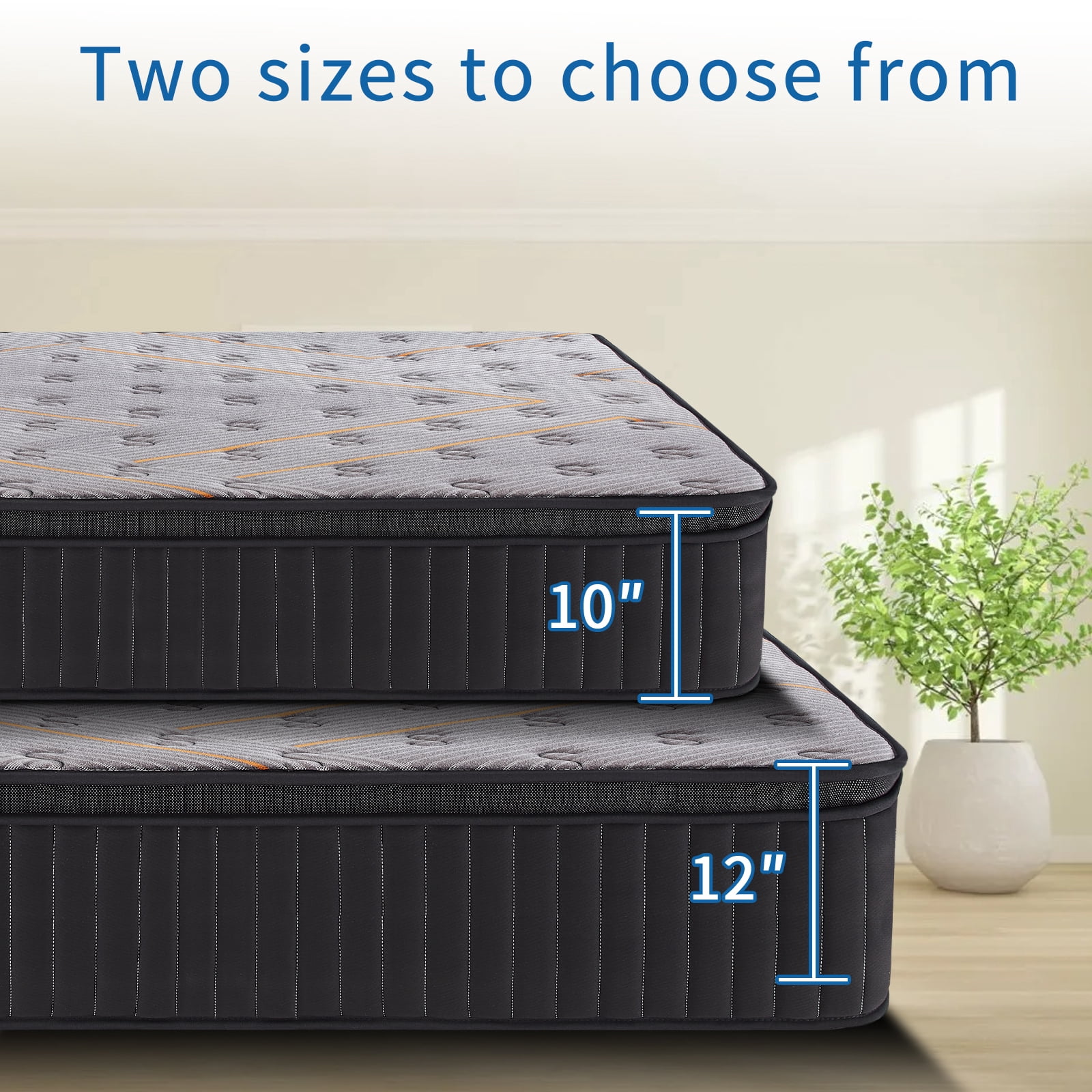 BMMB Full Mattress-10 Inch Hybrid Mattress in a Box with Individual Pocket Spring for Motion Isolation, Supportive & Pressure Relief, CertiPUR-US