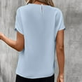 thumbnail image 6 of Mittory Summer Tops for Women Dressy Casual Lace V-Neck Short Sleeve Shirts Trendy Comfy Pleated Blouse T-Shirt, 6 of 7