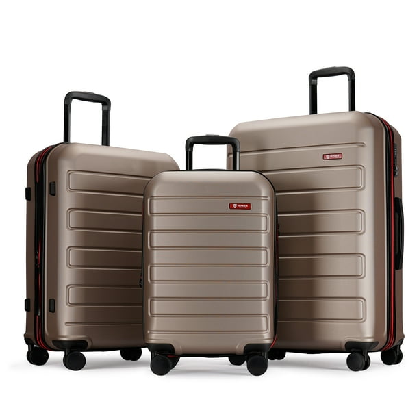 Ginza Travel Hard Luggage Sets with Double Spinner Wheels,3Piece