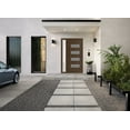thumbnail image 2 of Front Exterior Prehung Metal-Plastic Door Frosted Glass | Manux 8113 Walnut | Side Sidelite Transom | Office Commercial and Residential Doors Entrance Patio Garage 50 x 80 (W36+14x80) Left-hand, 2 of 5