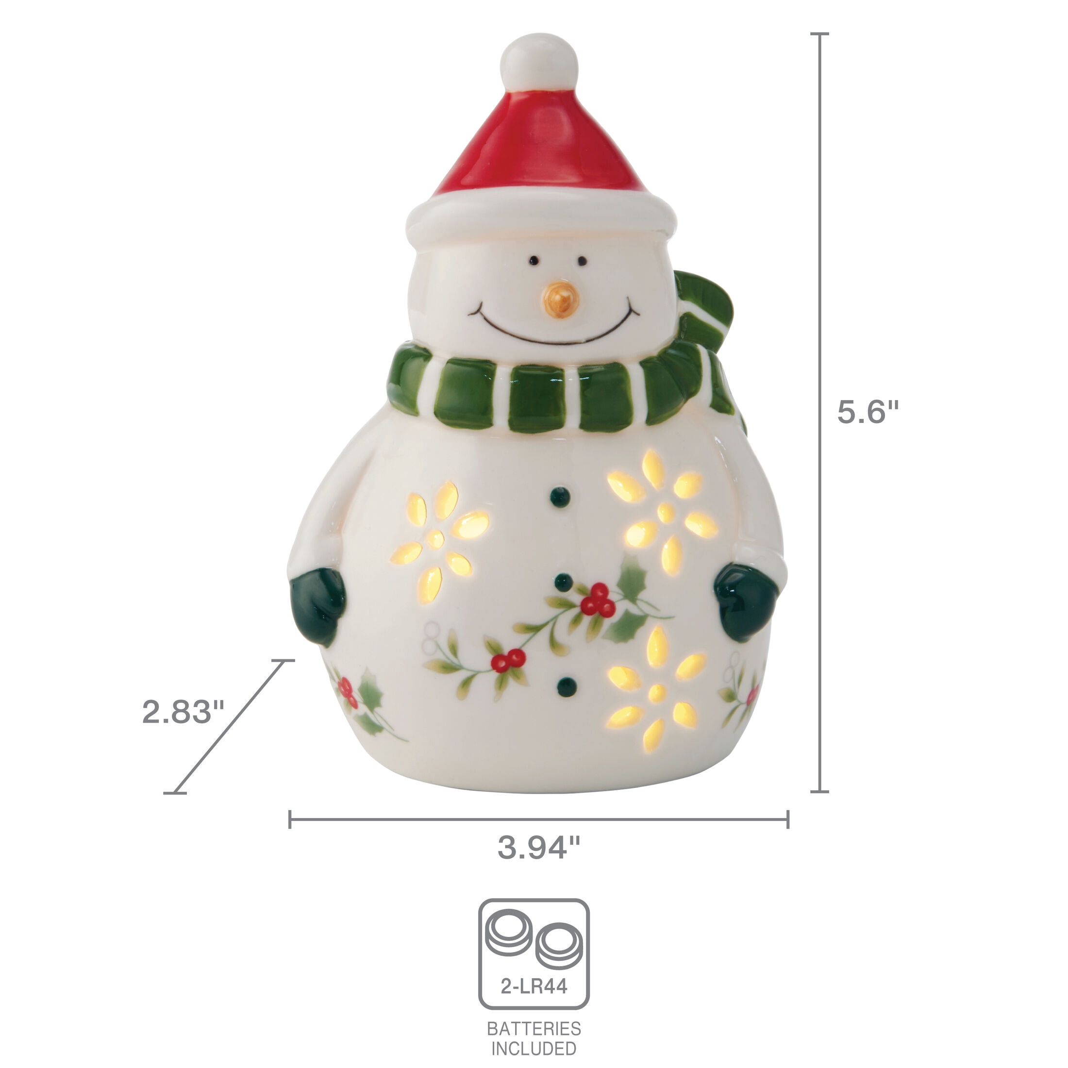 Pfaltzgraff Winterberry 5.5 in Led Snowman