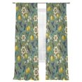 thumbnail image 7 of Dark Green Lemon Birds Sheer Curtains 108 Inch Length 2 Panels Set, Summer Botanical Tropical Voile Window Treatment Semi Sheer Long Curtains Drapes for Bedroom/Living Room/Kitchen 52"x108"x2, 7 of 7