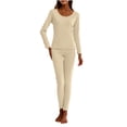 thumbnail image 2 of Ahabrexf Women's Pajama Set,Thin Slim Long Sleeve Warm Sleepwear for Winter Nights, 2 of 9