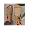 thumbnail image 5 of Womens Cork Sandals - Lightweight and Breathable Summer Slides with Adjustable Buckle - Comfortable Slip-Ons., 5 of 11
