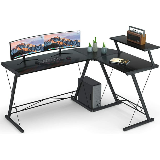 Coleshome Reversible L Shaped Desk 60 8, Large Round Computer Table