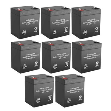 BatteryGuy Yuasa ESH5-12 replacement battery - BatteryGuy brand equivalent (rechargeable, High Rate - qty of 8)