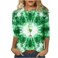 thumbnail image 5 of Jsaierl Womens St Patrick's Day Shirts Plus Size Shamrock Graphic Tshirts Trendy 3/4 Sleeve Pullover Blouses Irish Spring Crewneck Holiday Tops, 5 of 5