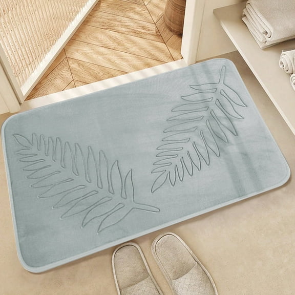 voofly Memory Foam Bath Mat Absorbent Area Rug Bathroom Rugs Quick Dry Bathroom Rugs Washable Bath Mat 16*24 Light Gray