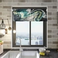 thumbnail image 2 of Coolnut Marine Art Marbling Valance Curtains for Kitchen or Bathroom, Valances Window Treatment Rod Pocket Drape 54x18inch Light Filtering Living Room Bedroom52 Home Decor, 2 of 6